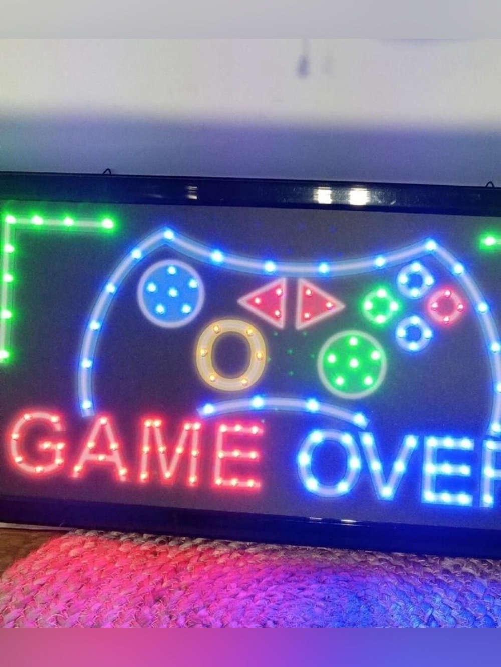 LED Game Over Arcade Sign - Multicolor